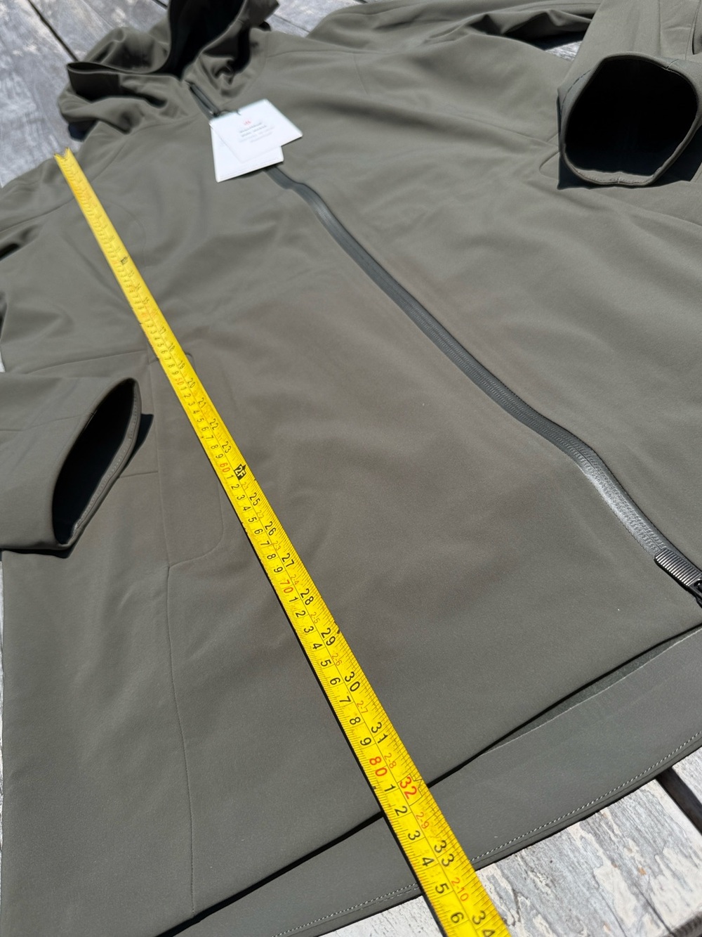 Lululemon RepelShell Rain Jacket Army Green Size 12 NWT Waterproof Fleece Lined - Picture 5 of 9